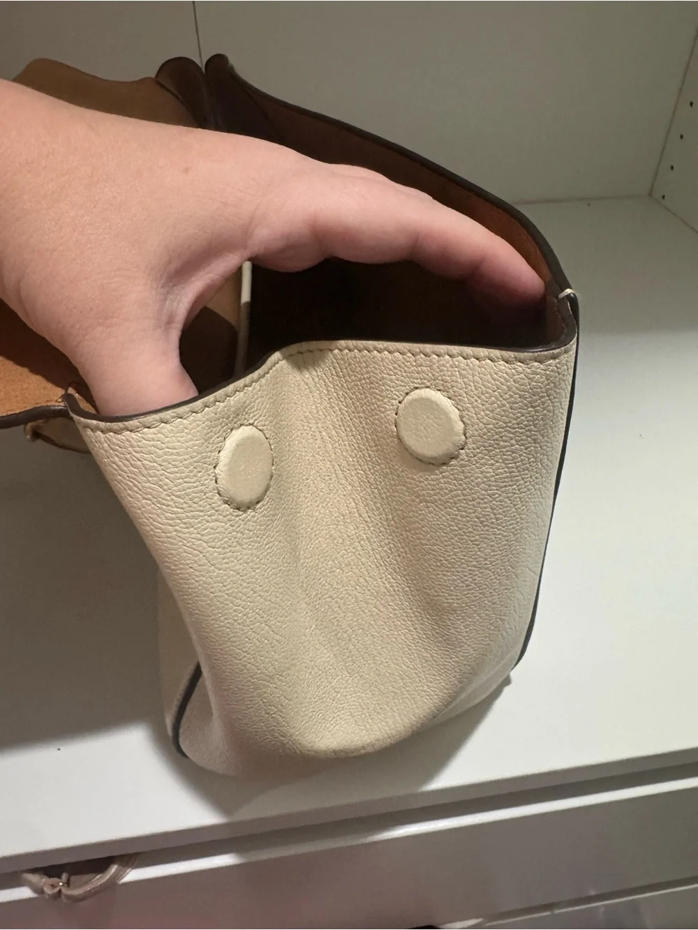 Tory Burch Ivory Leather Juliette Satchel Bag